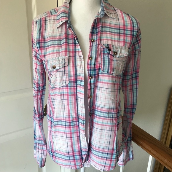 Abercrombie and Fitch Plaid Button Down Shirt - Picture 1 of 3